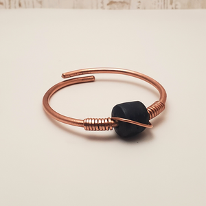 'Faience' - Copper & Ethiopian Glass Bead Bracelet