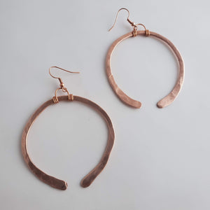 'Cartouche' - Hammered Copper Earrings