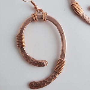 '9ine' - Copper & Black Patina Earrings