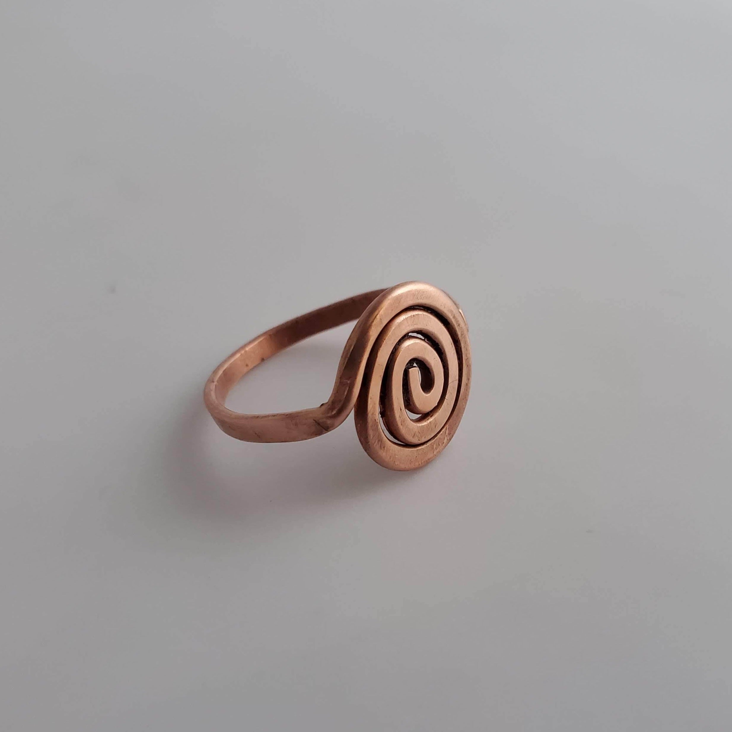 'Upward Spiral' - Hammered Spiraled Copper Ring