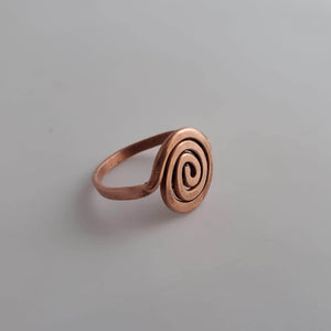 'Upward Spiral' - Hammered Spiraled Copper Ring