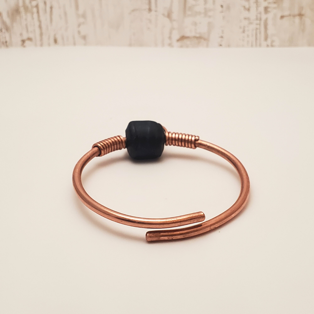 'Faience' - Copper & Ethiopian Glass Bead Bracelet