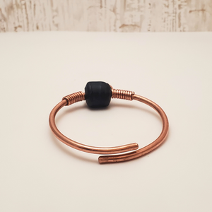 'Faience' - Copper & Ethiopian Glass Bead Bracelet