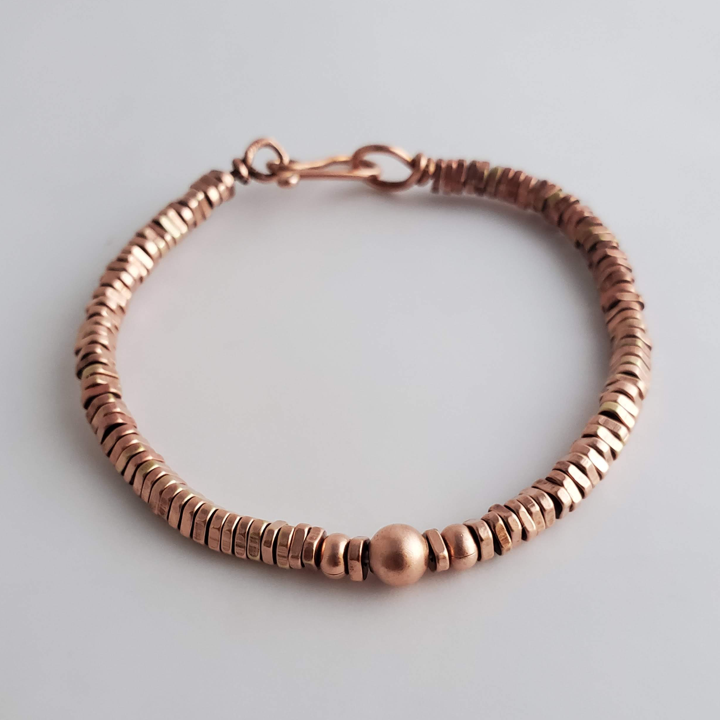 "Two of Pentacles" - Copper & Brass Beaded Bracelet