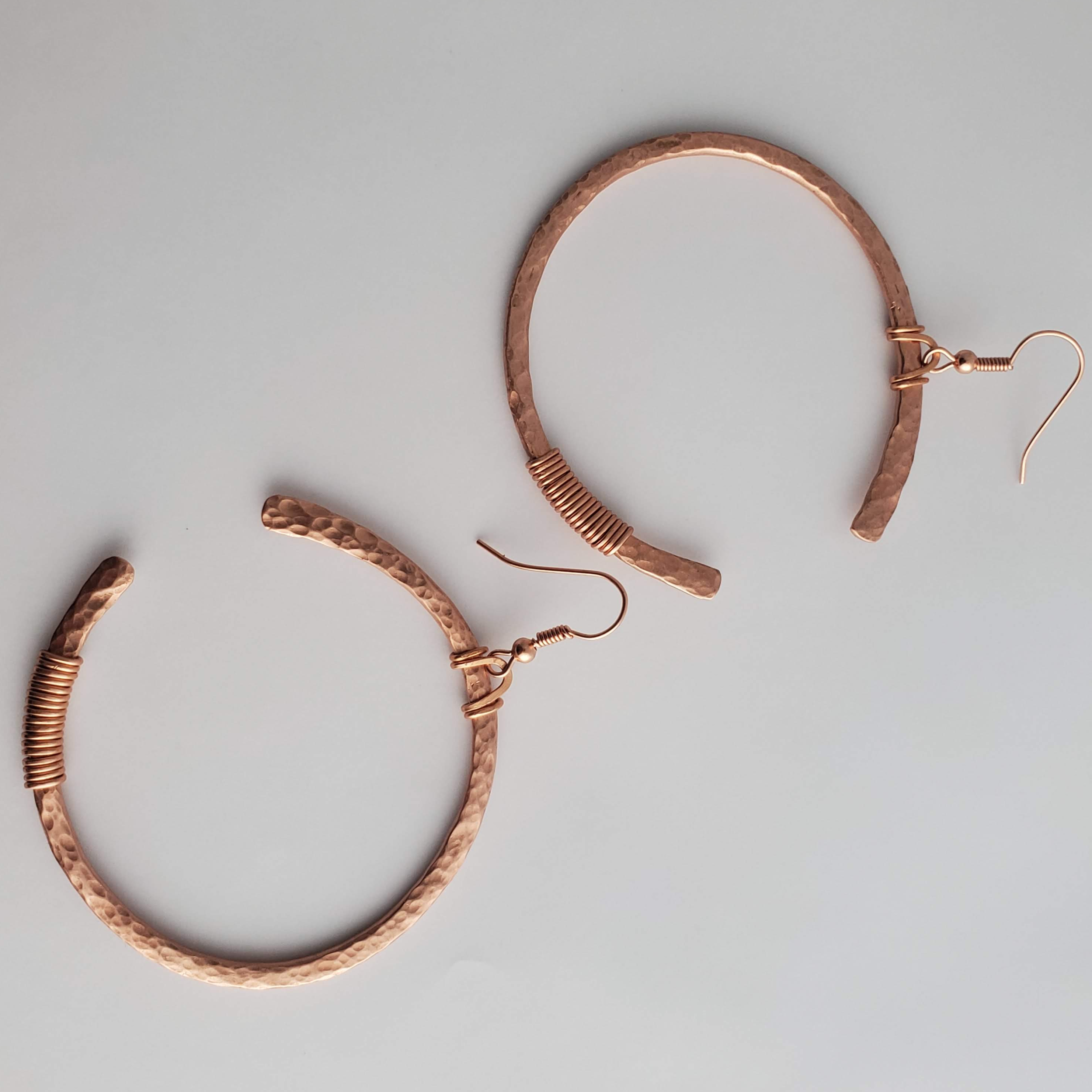 'Habibi' - Hammered Copper Hoop Earrings