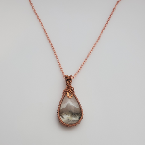 "The High Priestess" - Vintage Inspired Landscape Agate Crystal Necklace