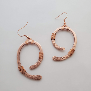 '9ine' - Copper & Black Patina Earrings