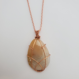 "LOTUS" - Dendritic Agate Crystal Necklace