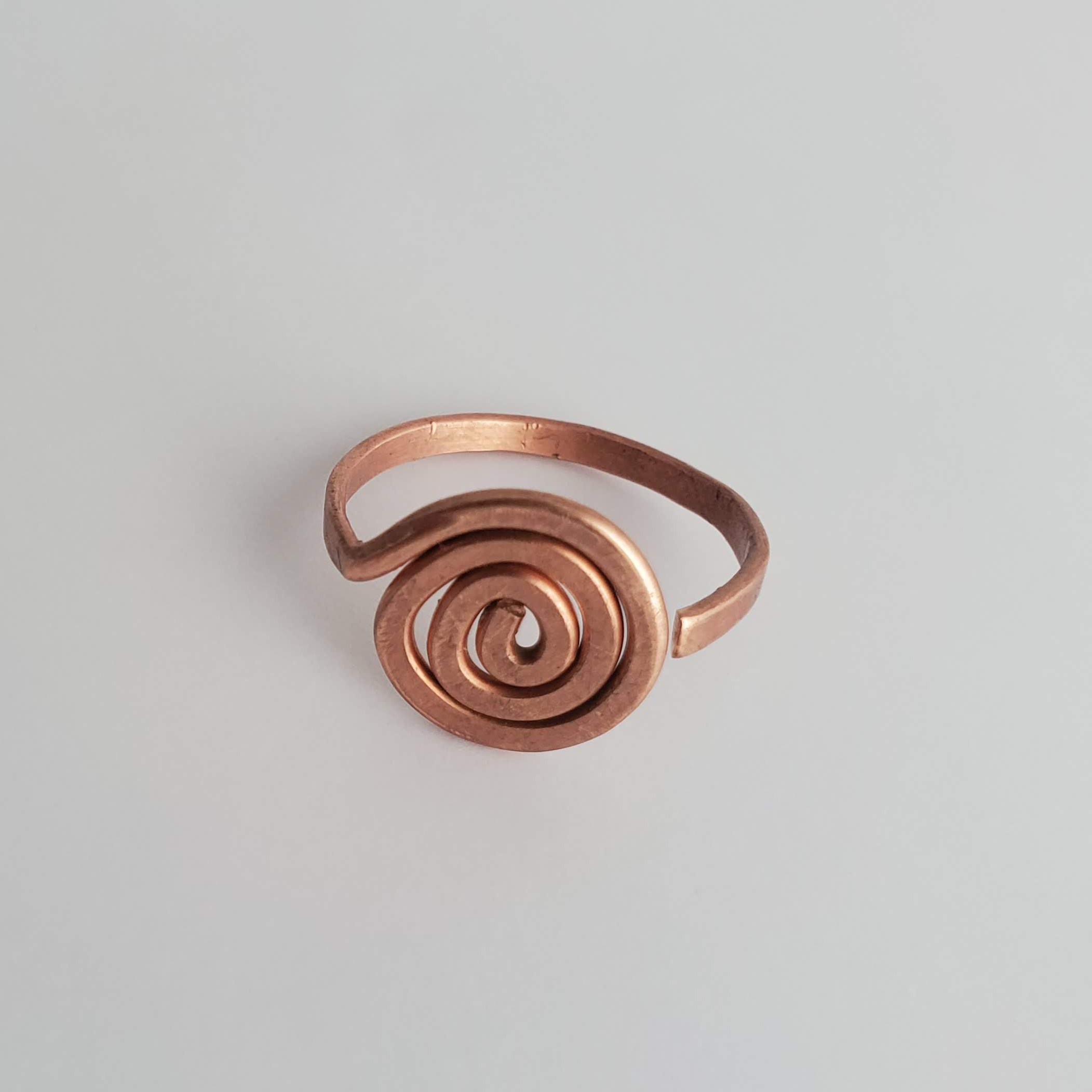 'Upward Spiral' - Hammered Spiraled Copper Ring